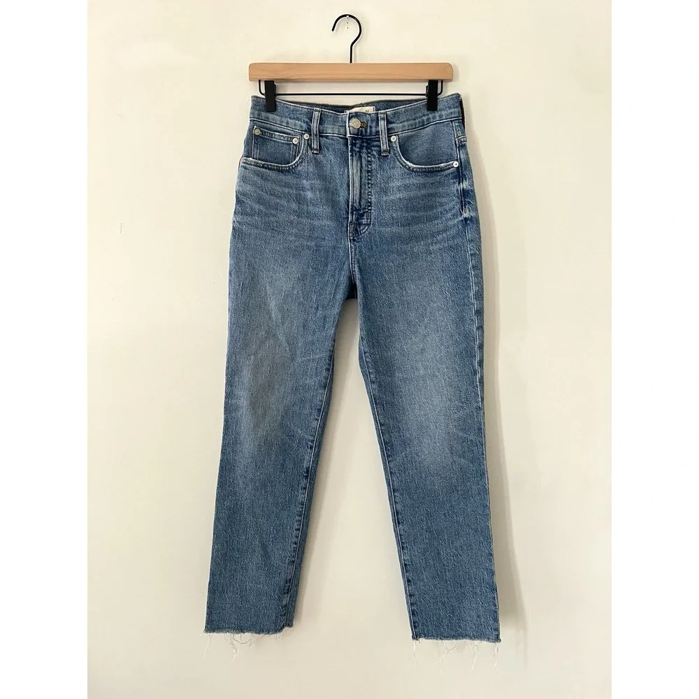 Madewell The Perfect Vintage Jean Enmore Medium Wash Raw Hem High Rise 27 MB406 - Picture 3 of 11